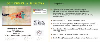 Gli ebrei a Ragusa invito