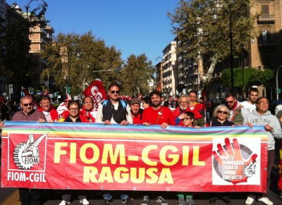 Delegazione Ragusa a manifestazione FIOM (1)